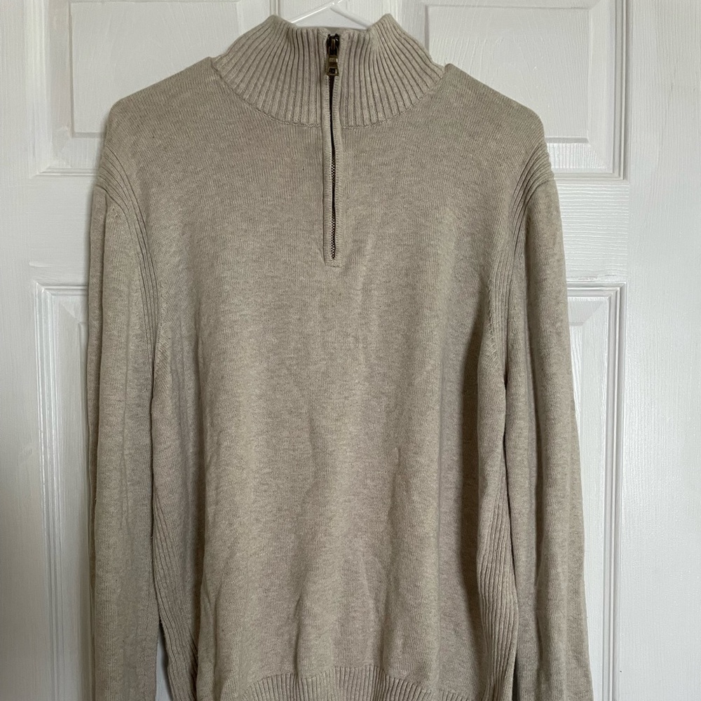 Beige Merona quarter zip sweater